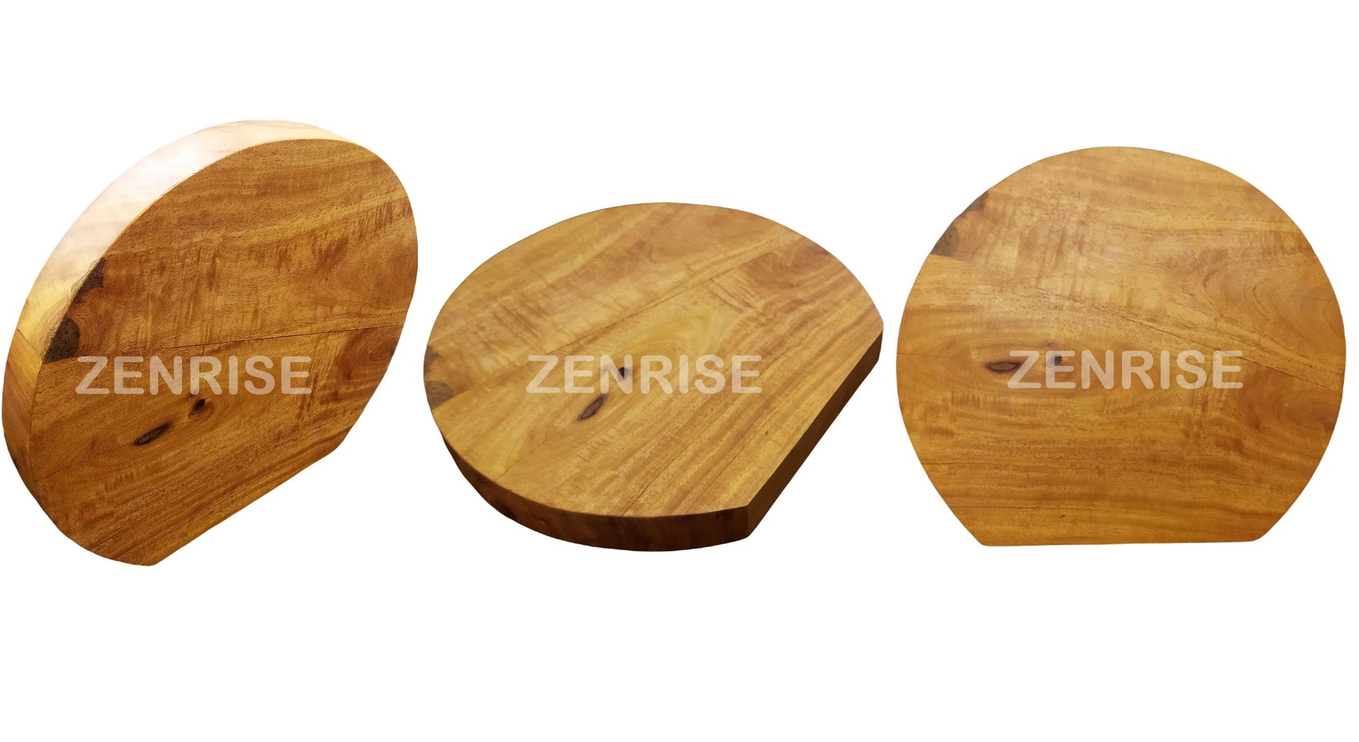 ZENRISE® Large Thick Round Wooden Chicken Cutting Board in Kitchen - F